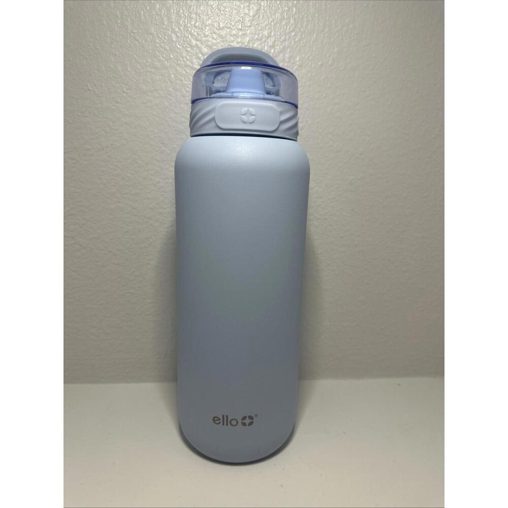 Ello 32oz Stainless Steel Water Bottle – Powder Blue – Locking Lid & Straw